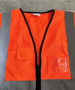 Multi-pocket reflective vest for construction with zipper model