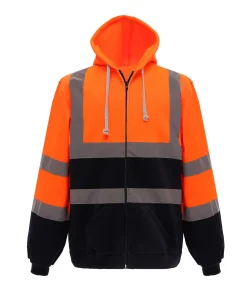 Hooded Zipper Reflective Sweatshirt