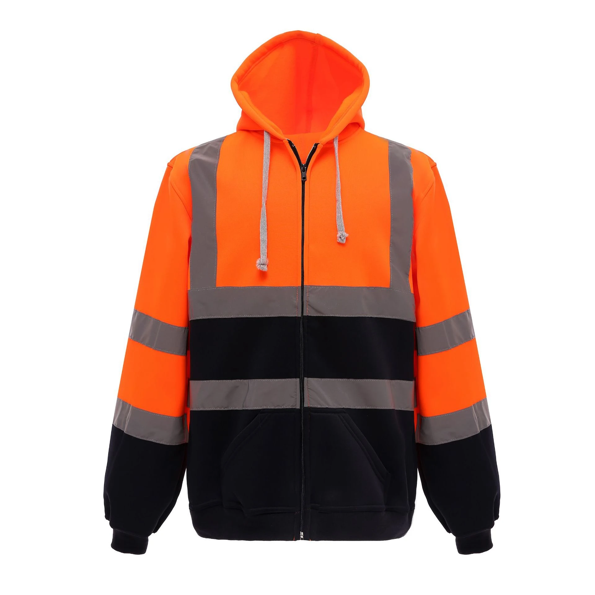 Hooded Zipper Reflective Sweatshirt