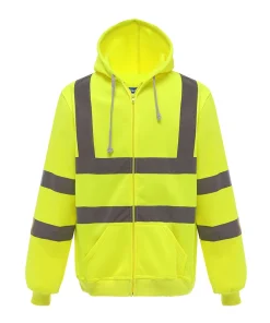 Hooded Zipper Reflective Sweatshirt