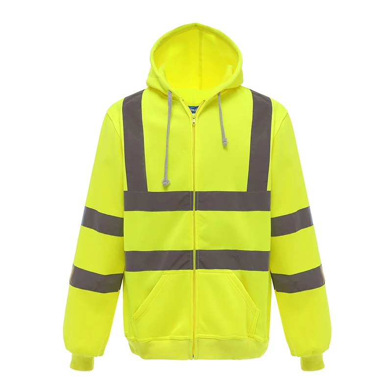 Hooded Zipper Reflective Sweatshirt