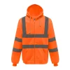 Hooded Zipper Reflective Sweatshirt