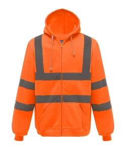 Hooded Zipper Reflective Sweatshirt