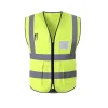 Reflective undershirt wholesale multi-pocket yellow reflective safety vest construction site zipper model