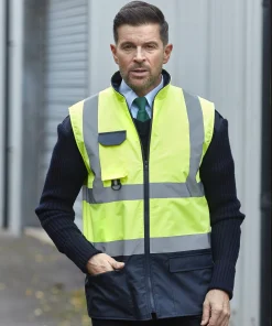 Warm shaker fleece two-side fluorescent reflective vest