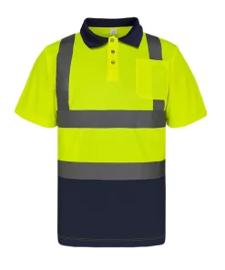 Breathable Birds Eye Fabric Lapel Reflective polo shirt