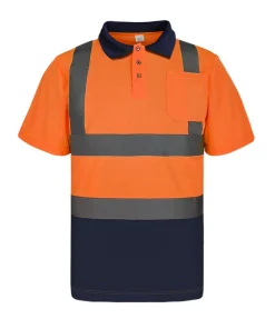 Breathable Birds Eye Fabric Lapel Reflective polo shirt