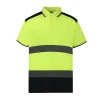 Moisture wicking breathable short sleeve reflective jacket outdoor polo shirt