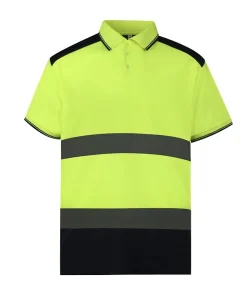 Moisture wicking breathable short sleeve reflective jacket outdoor polo shirt