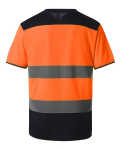 Atmungsaktives Birdseye-Gewebe Colorblocked T-Shirt mit kurzen Ärmeln und reflektierenden Elementen