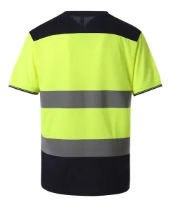 Breathable Birdseye Fabric Colorblocked Short Sleeve Reflective T-Shirt