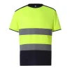 Atmungsaktives Birdseye-Gewebe Colorblocked T-Shirt mit kurzen Ärmeln und reflektierenden Elementen