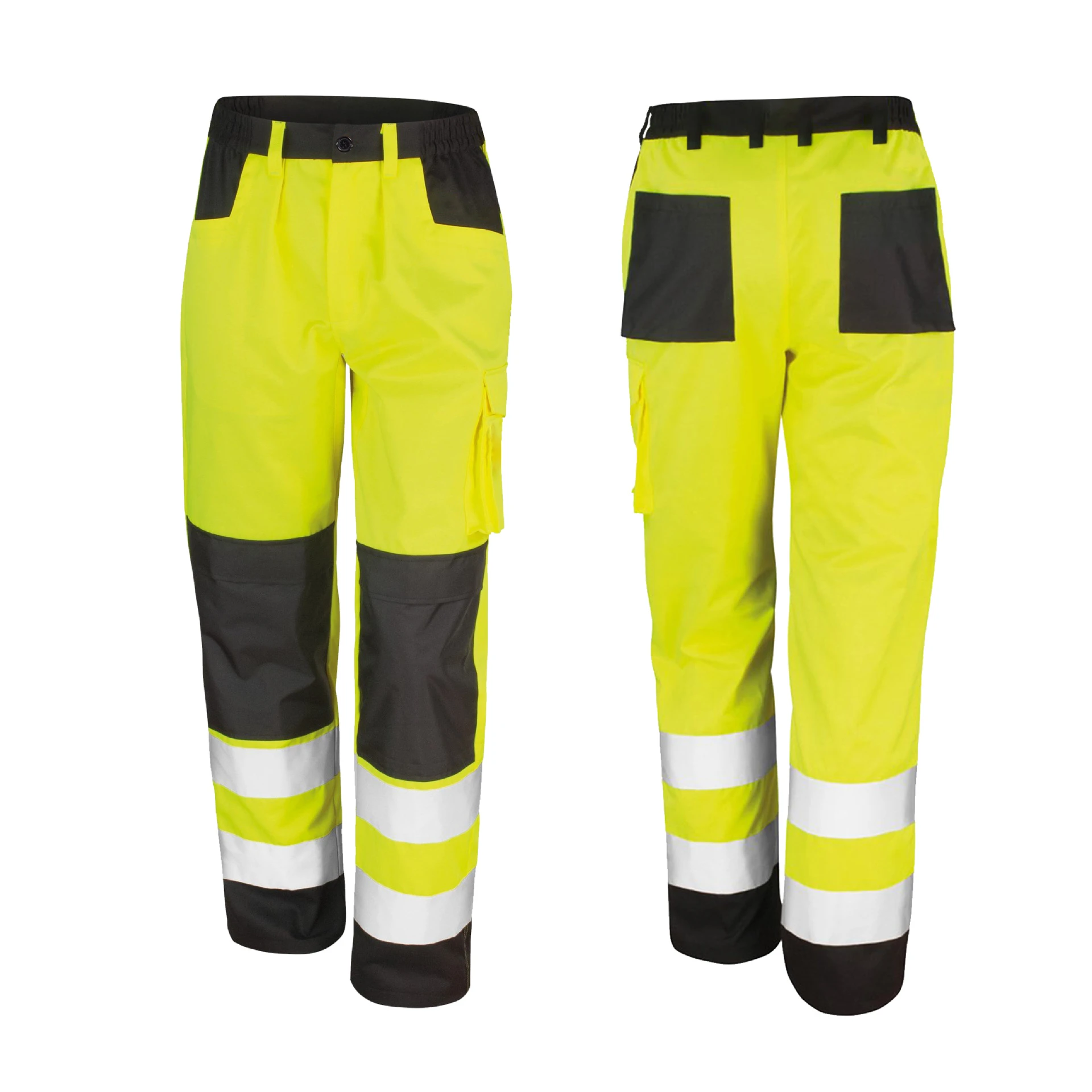 reflective stripes multi-pocket safety work pants