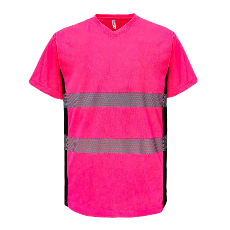 V-Neck Reflective T-ShirtLight and BreathableBirdseye FabricReflective Clothing