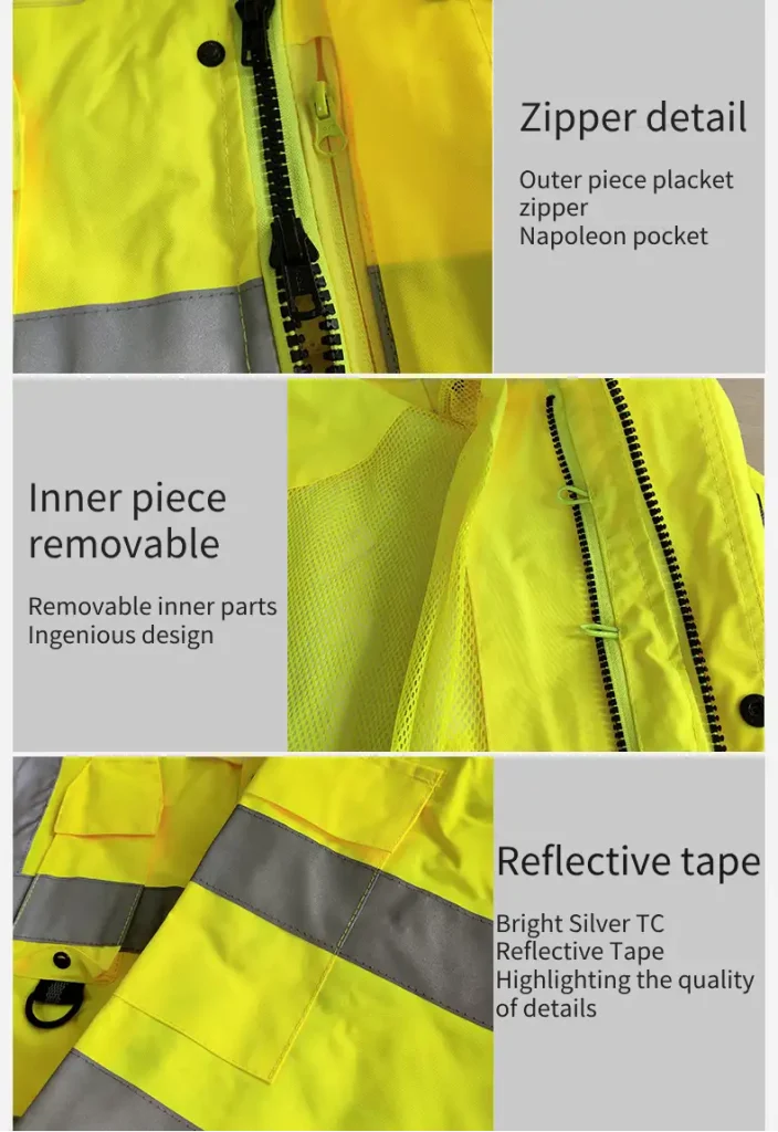 Seven-in-One Reflective Jacket - Ultimate Work Protection detail