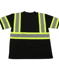 Black Safety Reflective T-Shirt Short Sleeve