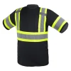 Black Safety Reflective T-Shirt Short Sleeve