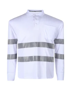 Solid Color Reflective Polo Shirt