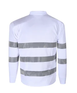 Solid Color Reflective Polo Shirt