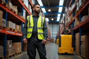Breathable safety vest for warehouse workers in humid conditions