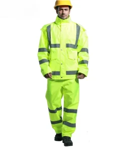 hi vis rain jacket pants set