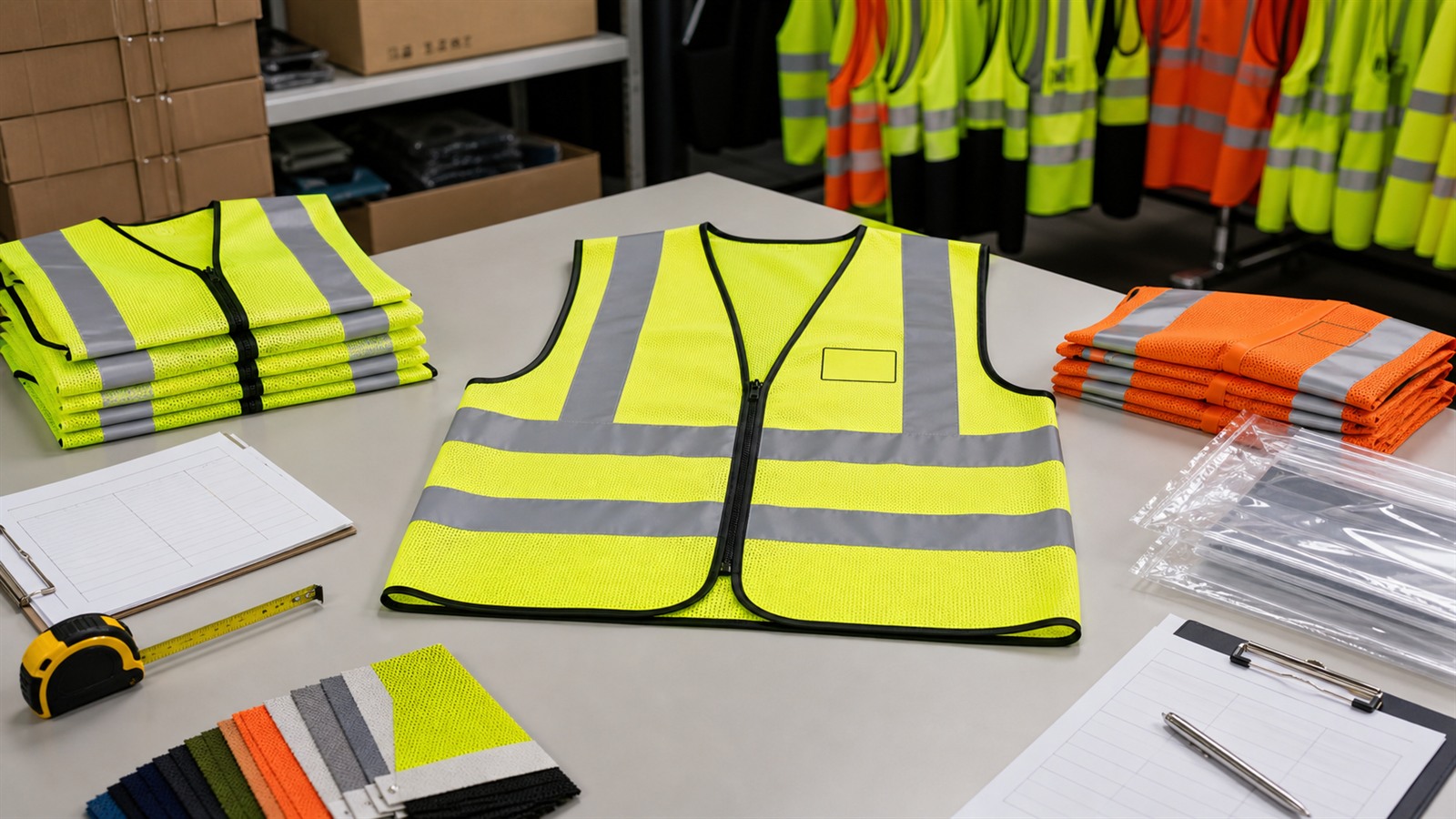 ANSI Class 2 safety vests for bulk orders with RFQ samples size mix logo placement and packaging