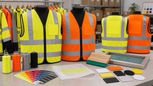 Logo printing methods for safety vests with screen print and heat transfer samples